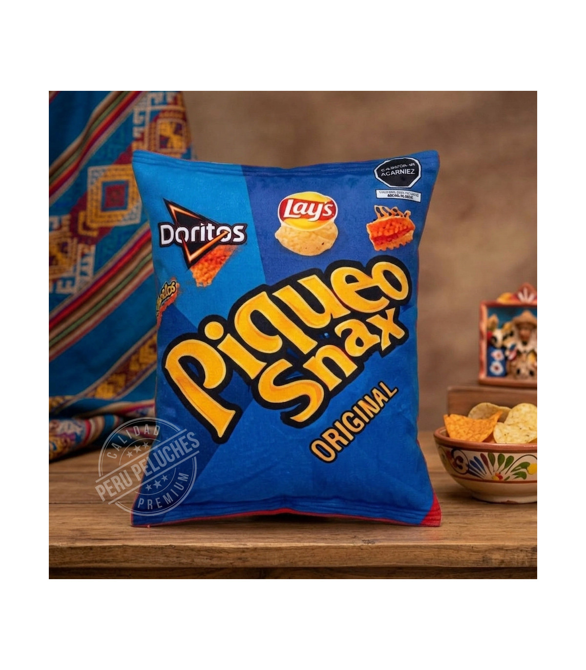 PELUCHE ALMOHADA PIQUEOS SNACK