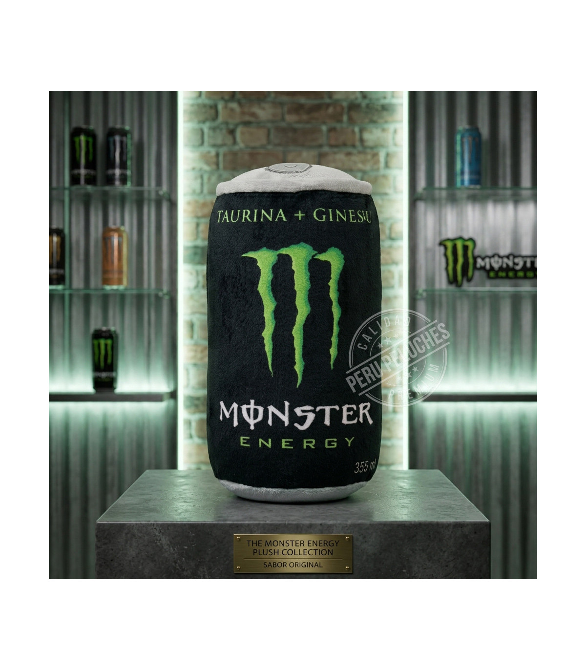 PELUCHE ALMOHADA LATA DE MONSTER