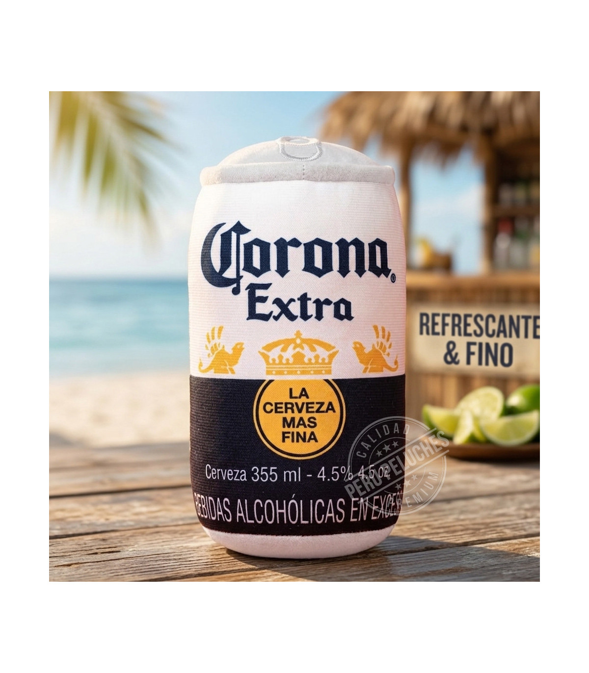 PELUCHE ALMOHADA LATA DE CORONA